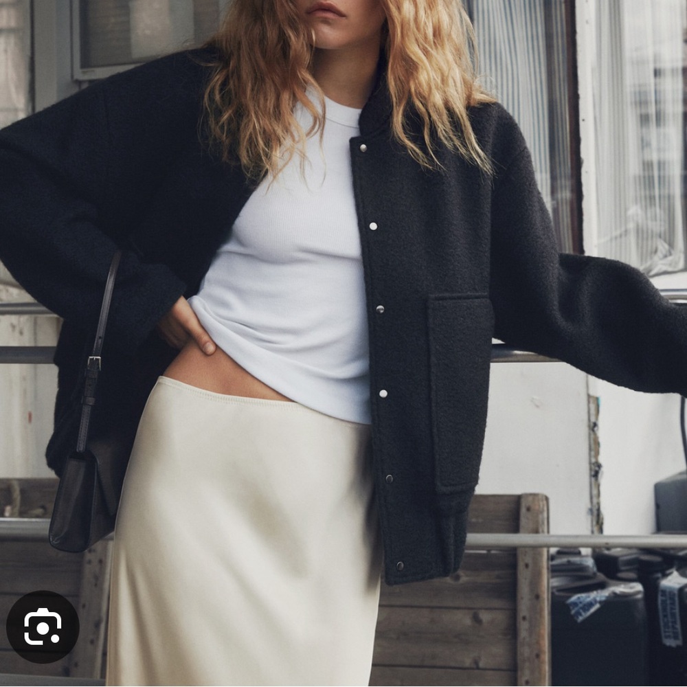 NWOT Mango Fleece Oversized Bomber Jacket